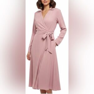 Ralph Lauren Rose Mauve Color Wrap Dress with pockets.